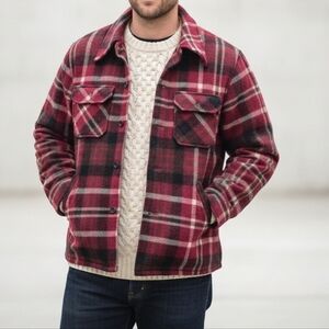 Vintage Woolrich Red Plaid Wool Shacket Shirt XL